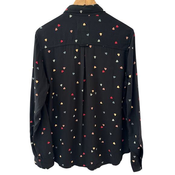 Rails Rocsi Rainbow Sweetheart Long Sleeve Button Front Top Size Medium - Picture 3 of 10